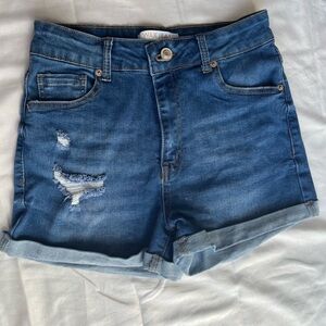 Wax Jean Blue High-Waisted Jean Shorts